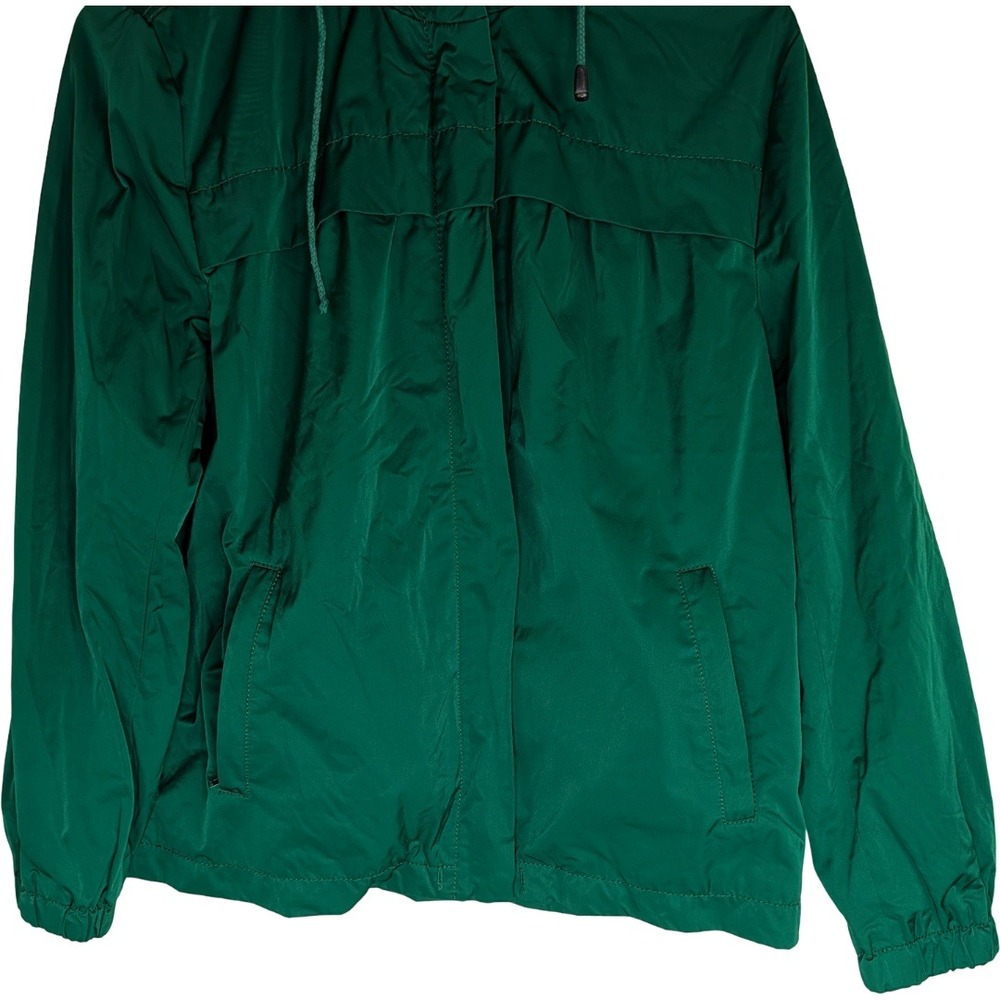 Liz Claiborne Windbreaker Womens Small Green Hooded Full Zip Mesh Lined Jacket - Picture 4 of 16